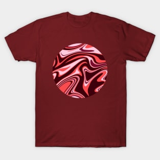 Rouge Red Marble Abstract Artwork T-Shirt